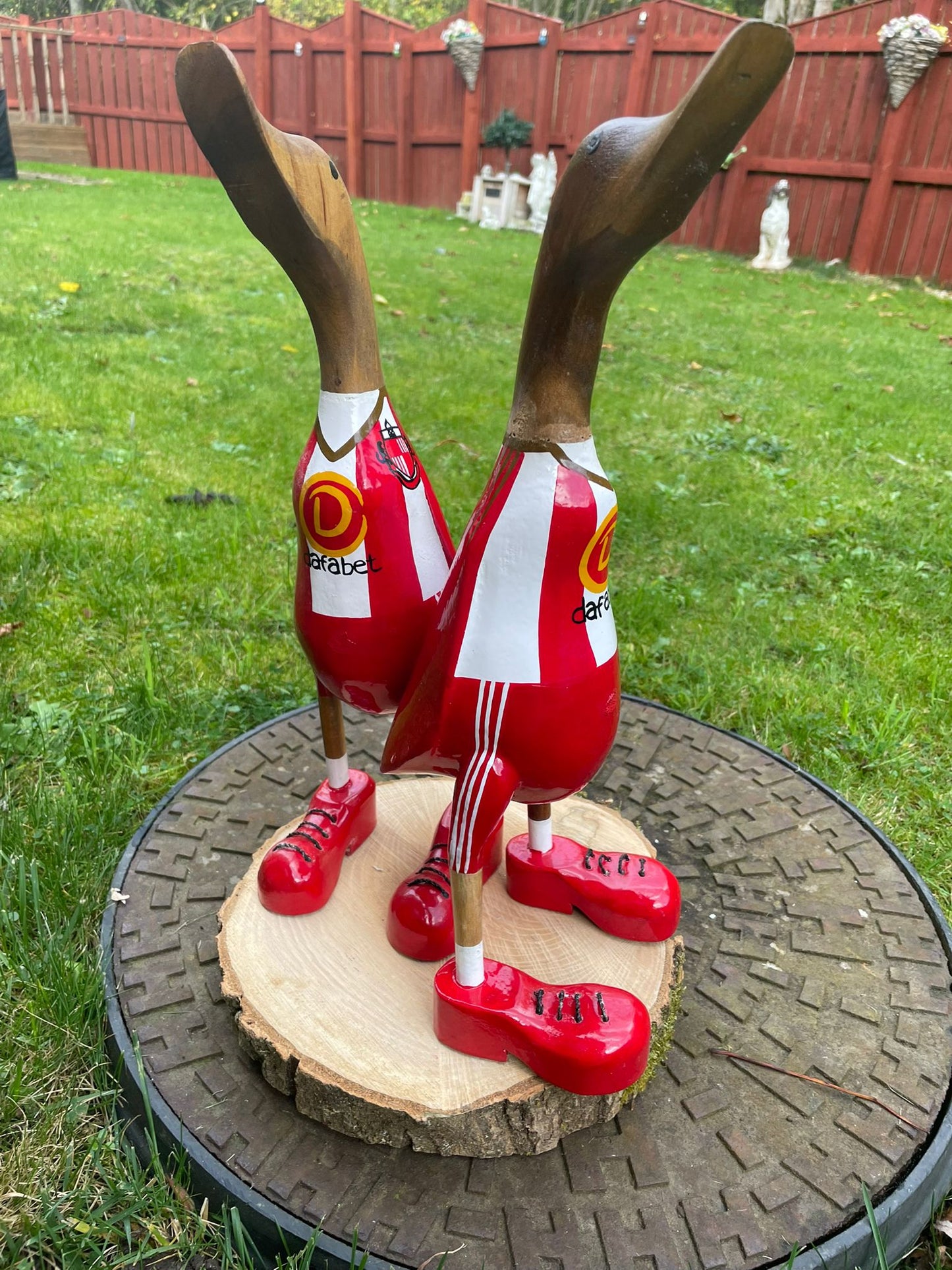Football Fan - SAFC - Sunderland AFC Wooden Duck Extra Large with Boots (Approx 40cm)
