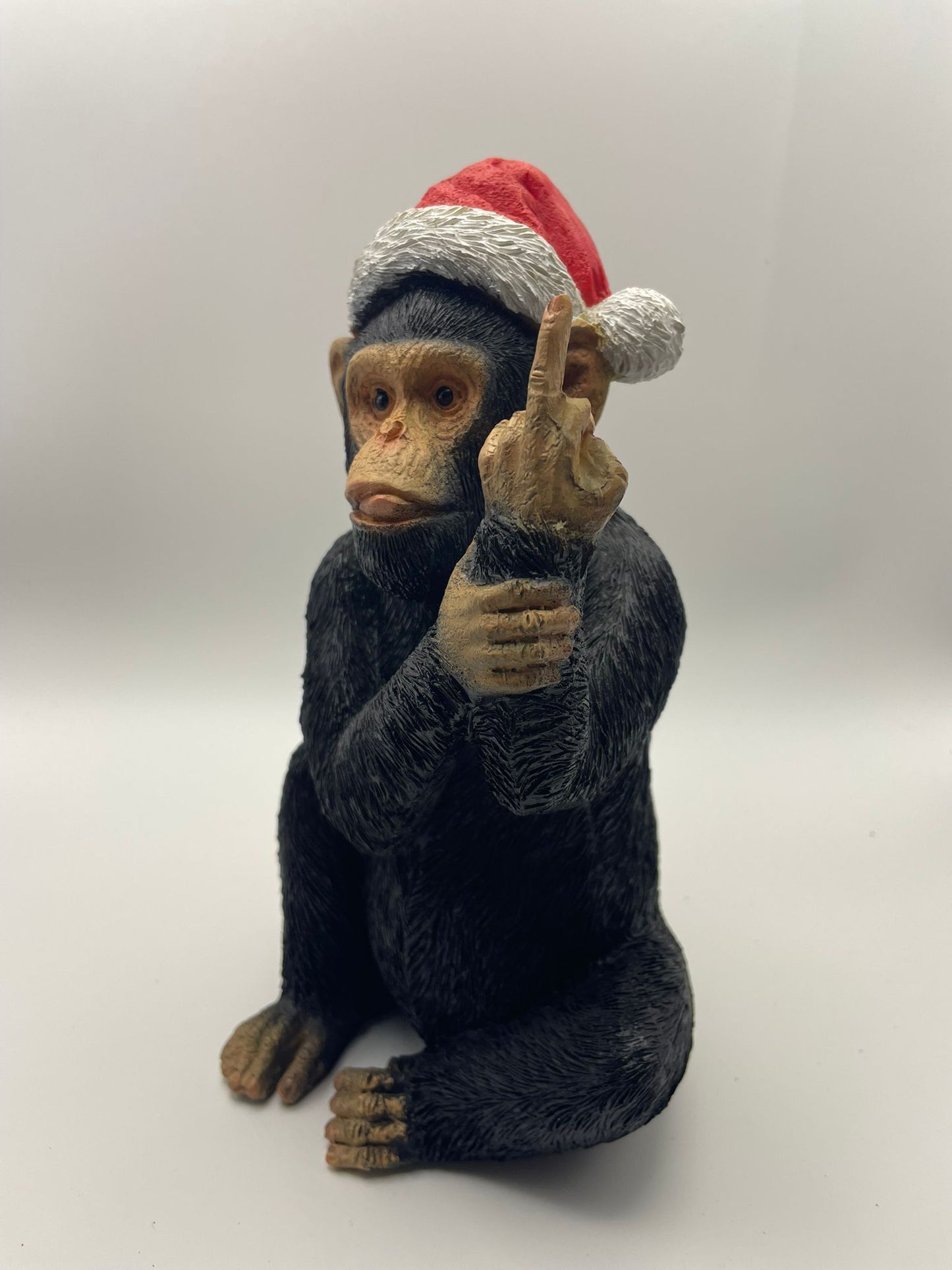 Chritsmas Santa Hat - Cheeky Monkey Resin Sculpture (Small and Medium)