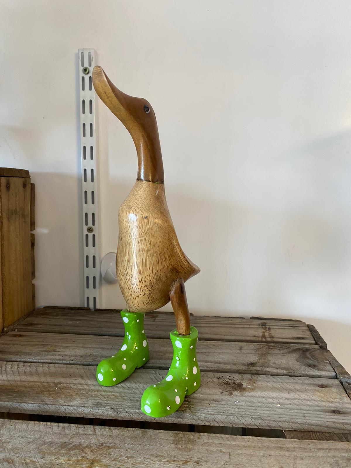 Wooden Duck with Boots (Approx 27cm-29cm)