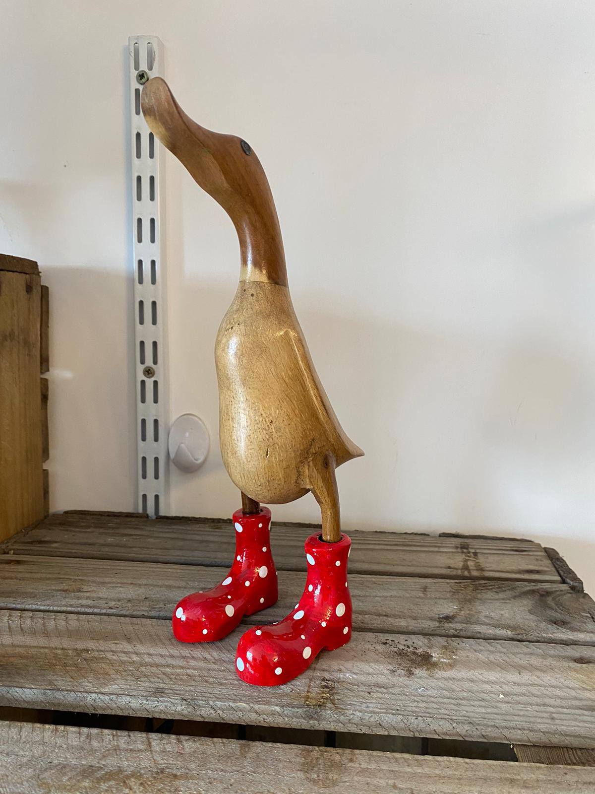 Wooden Duck with Boots (Approx 27cm-29cm)
