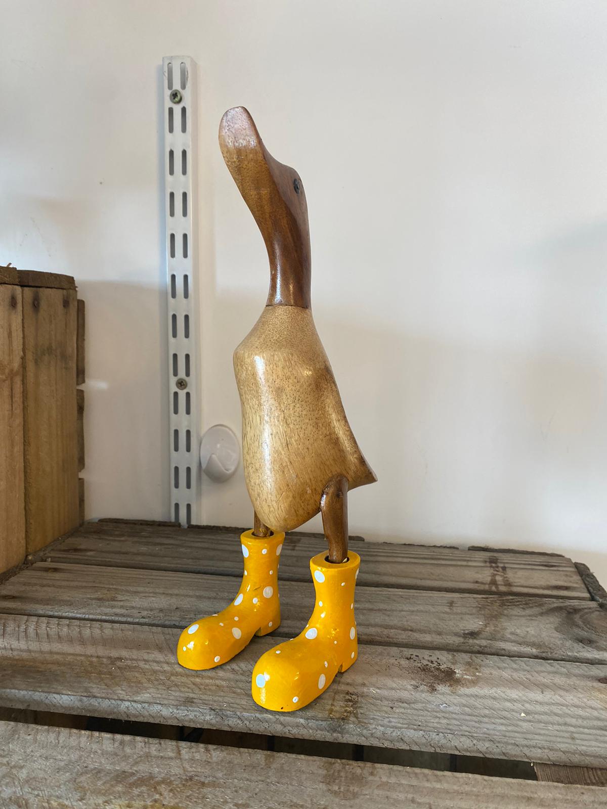 Wooden Duck with Boots (Approx 27cm-29cm)