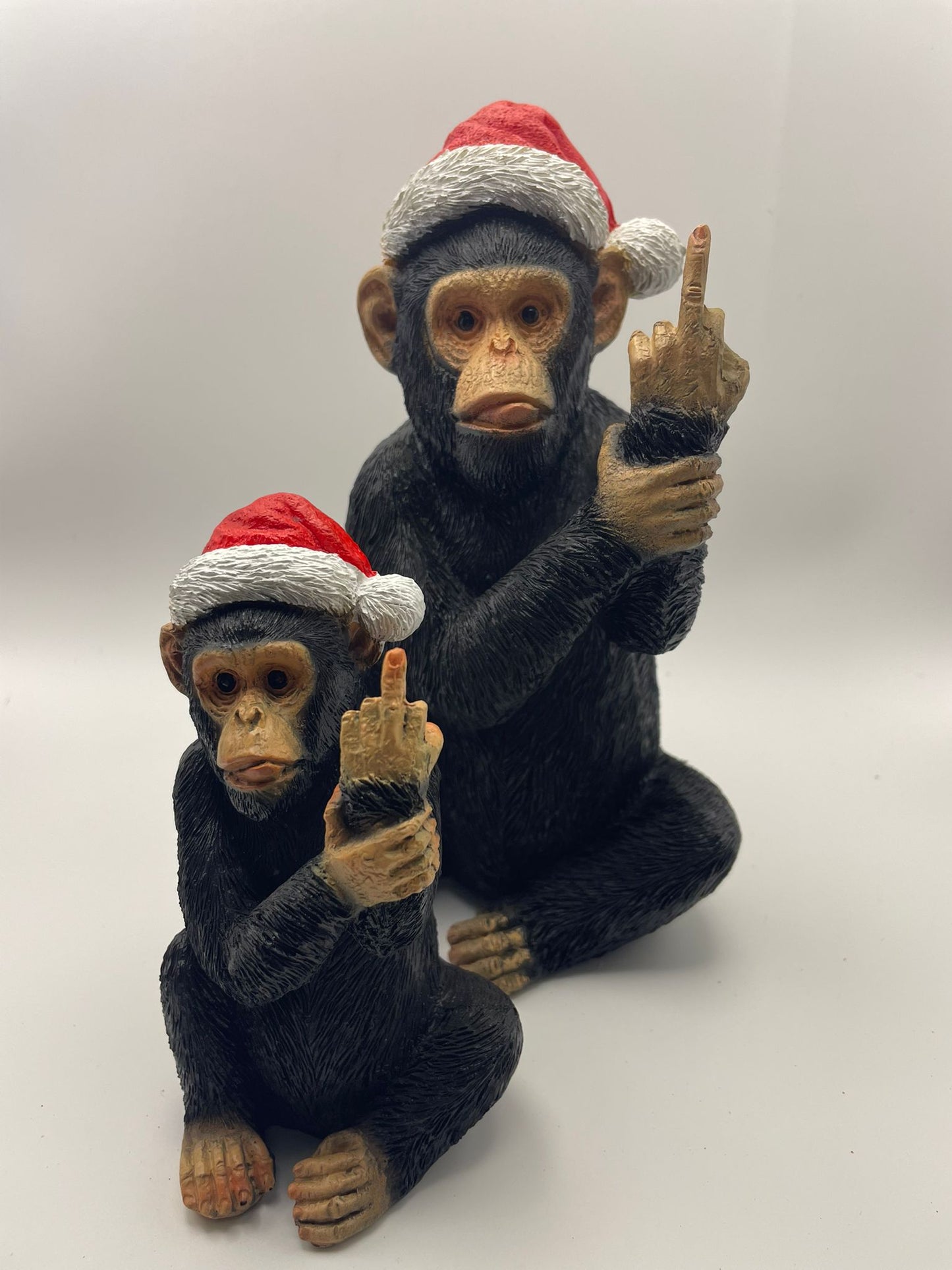 Chritsmas Santa Hat - Cheeky Monkey Resin Sculpture (Small and Medium)