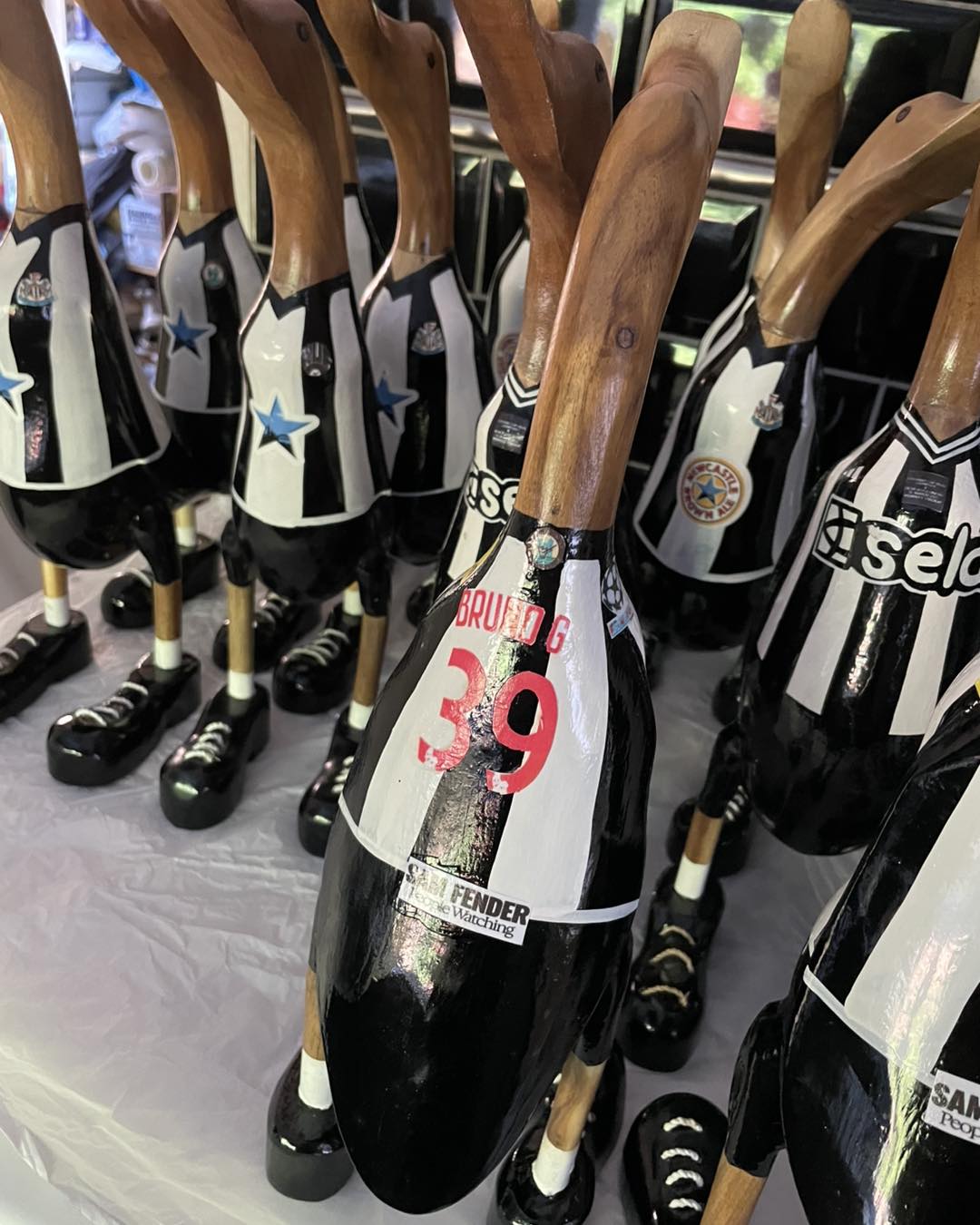 SPECIAL EDITION - NUFC - Create Your Own Newcastle United Wooden Duck Extra Large with Boots (Approx 40cm)