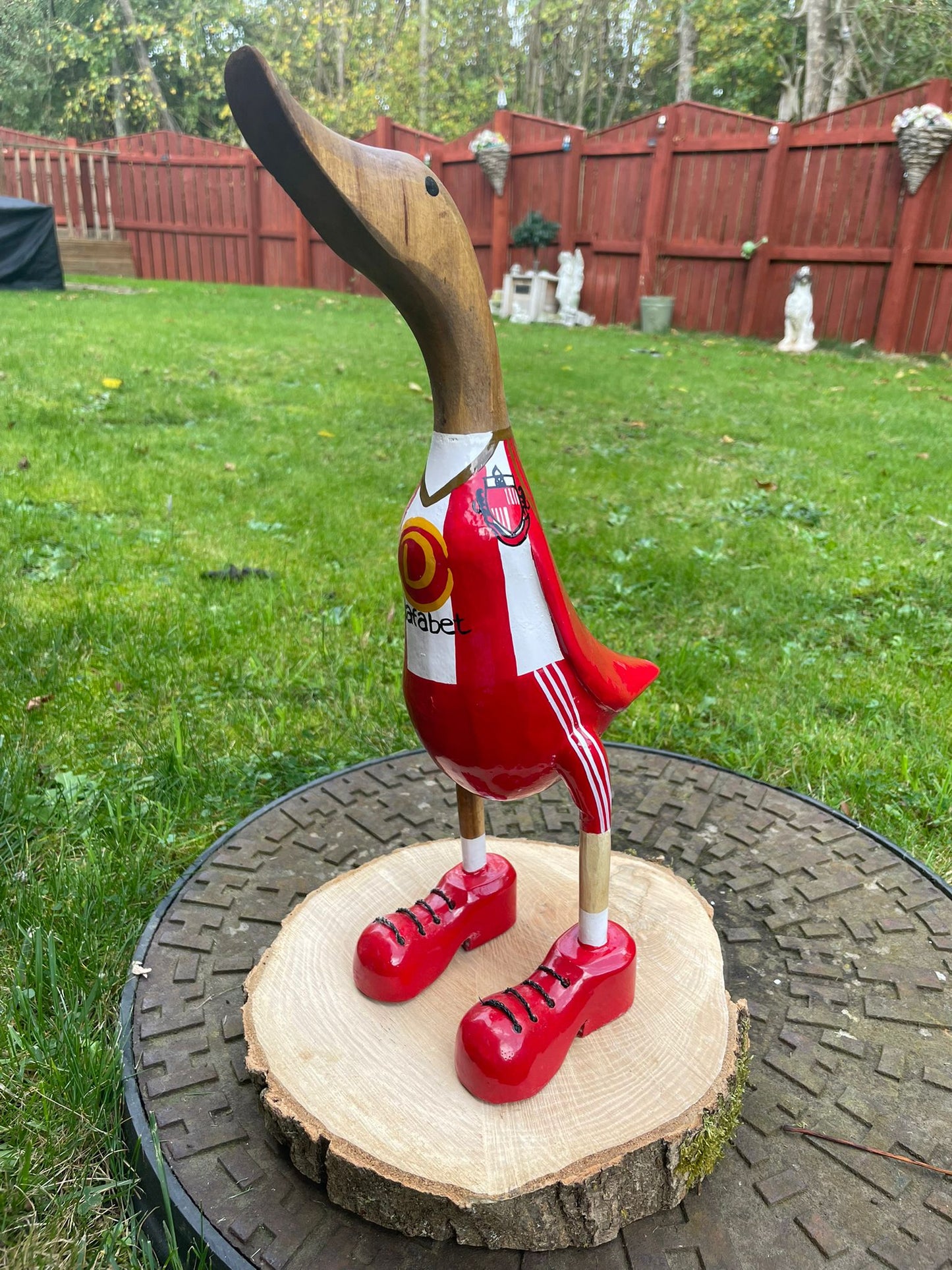 Football Fan - SAFC - Sunderland AFC Wooden Duck Extra Large with Boots (Approx 40cm)