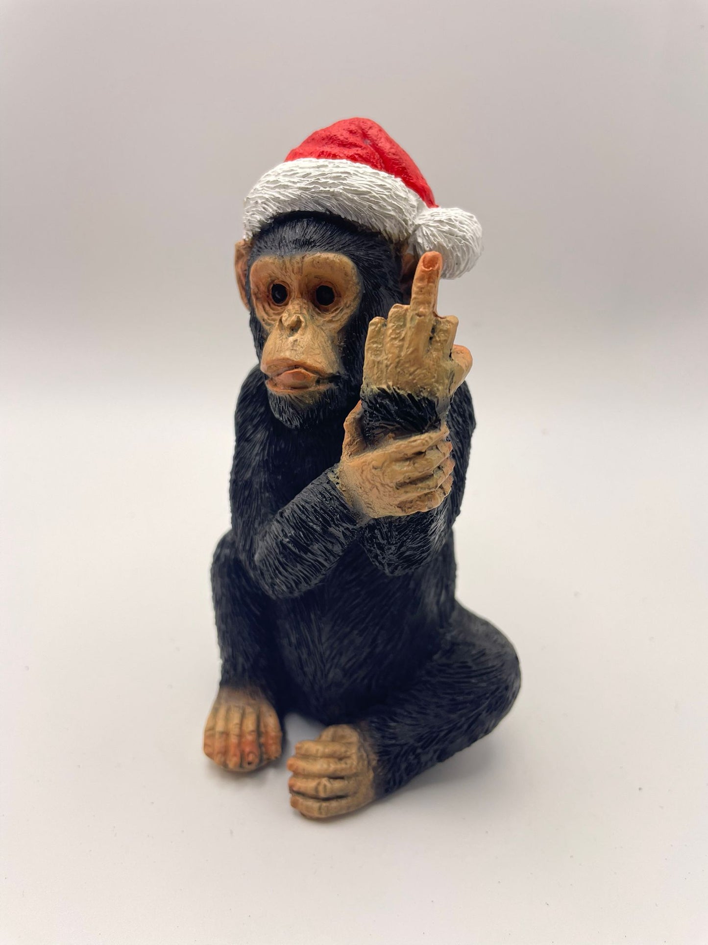 Chritsmas Santa Hat - Cheeky Monkey Resin Sculpture (Small and Medium)