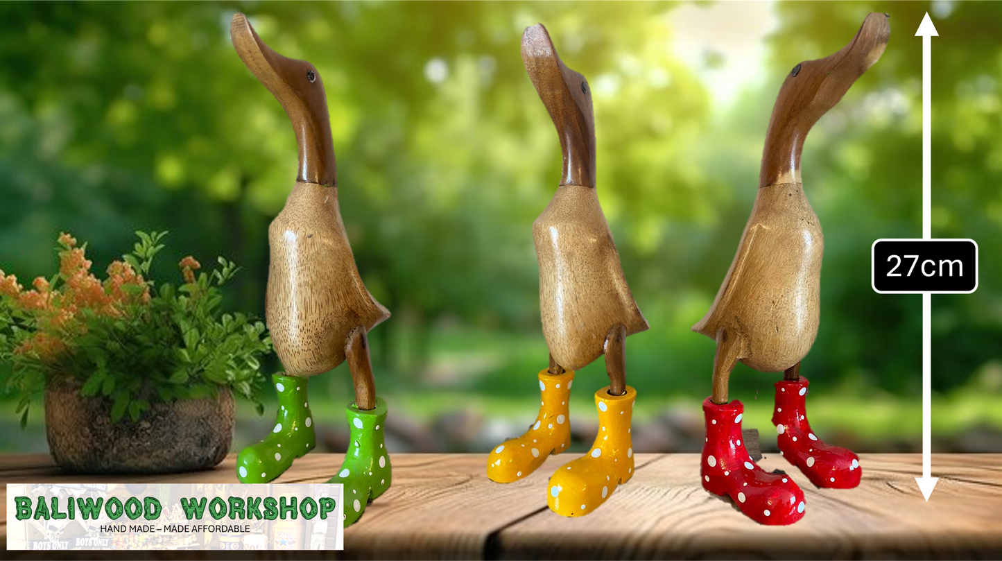 Wooden Duck with Boots (Approx 27cm-29cm)