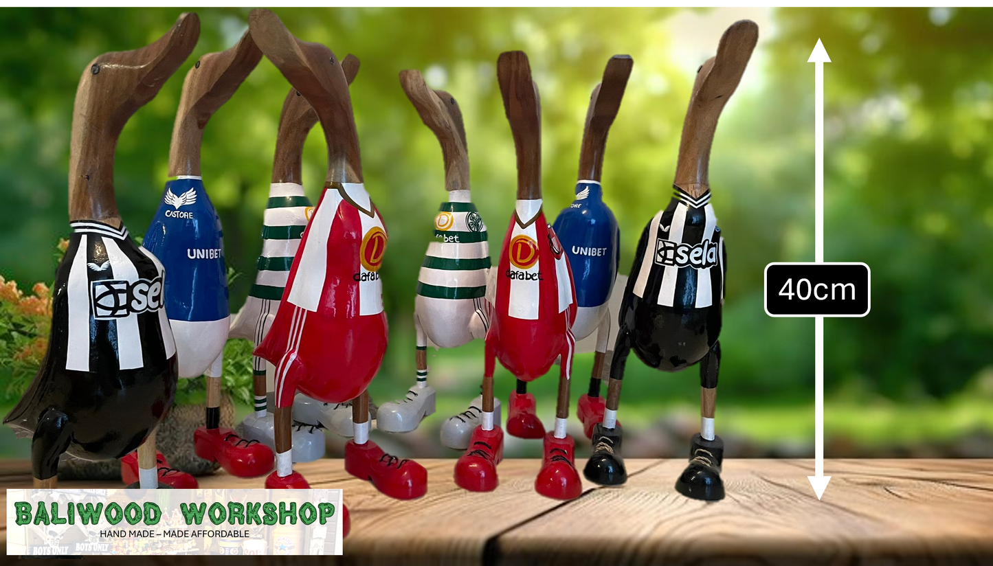 Football Fan - NUFC - Newcastle United Sela Wooden Duck Extra Large with Boots (Approx 40cm)