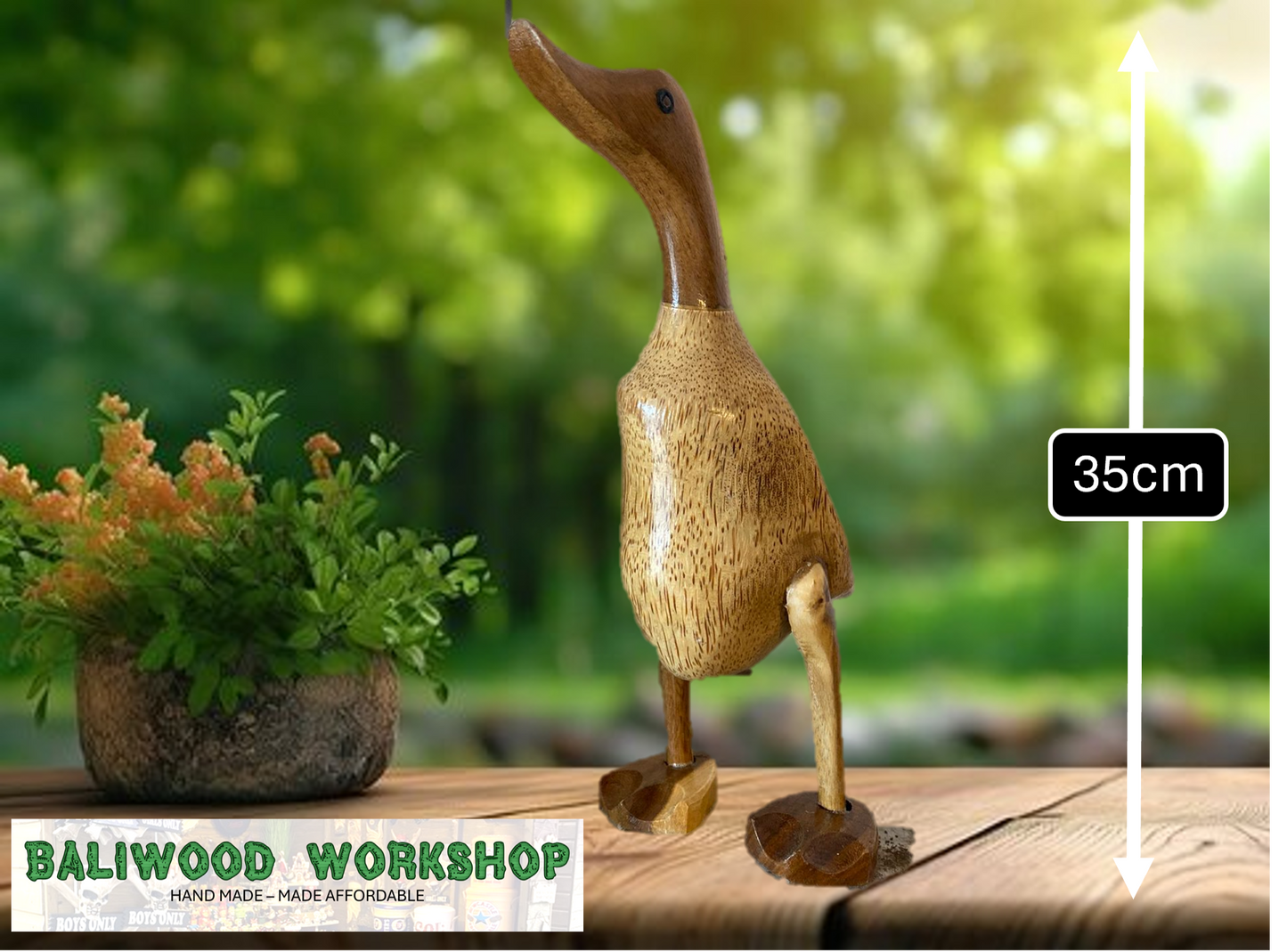 Wooden Duck Large with Webbed Feet (Approx 32cm - 35cm)