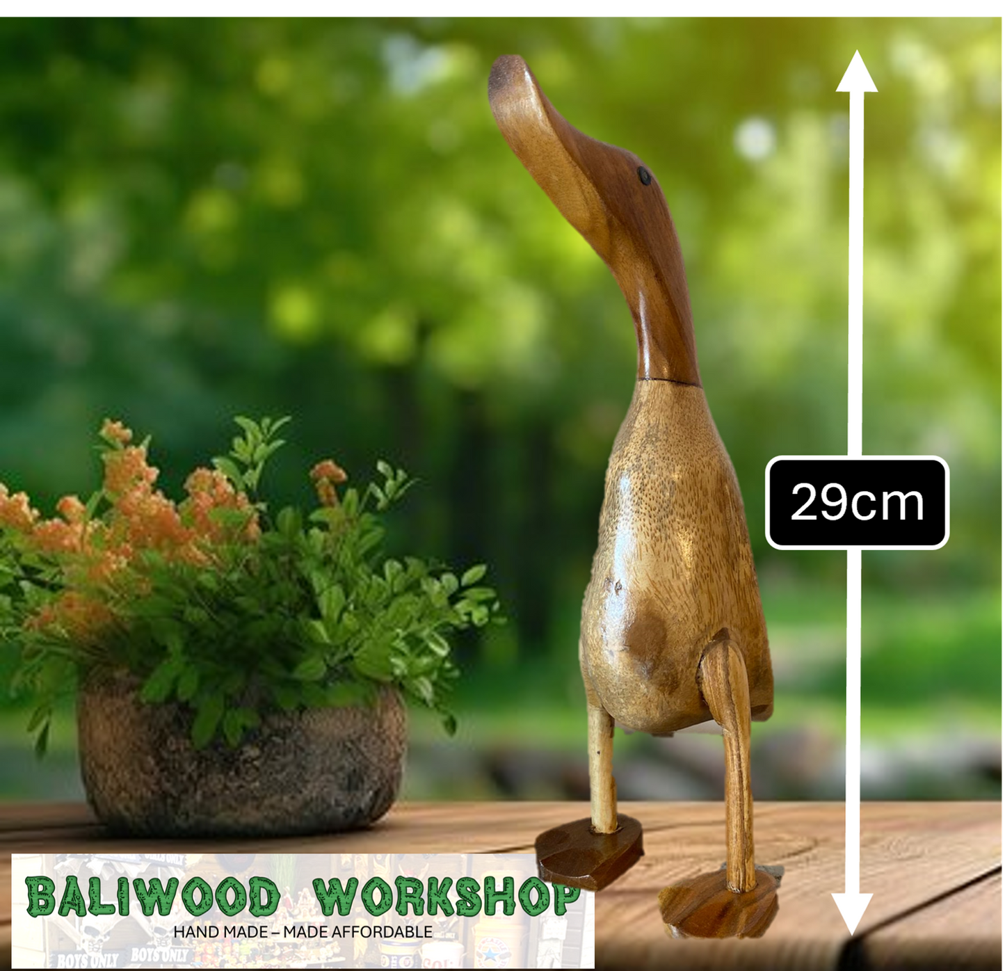 Wooden Duck Medium with Webbed Feet (Approx 27cm - 30cm)