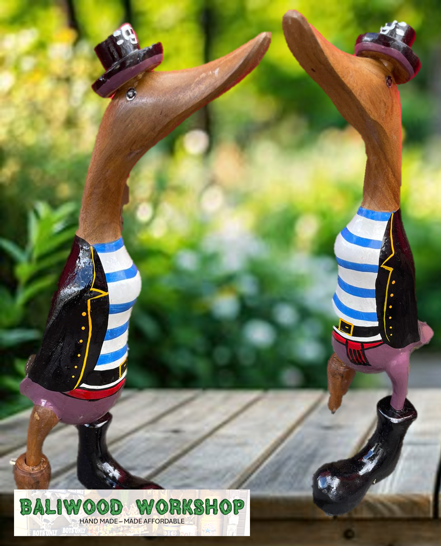 Wooden Duck Large Character - Pirate Duck (Approx 35cm)
