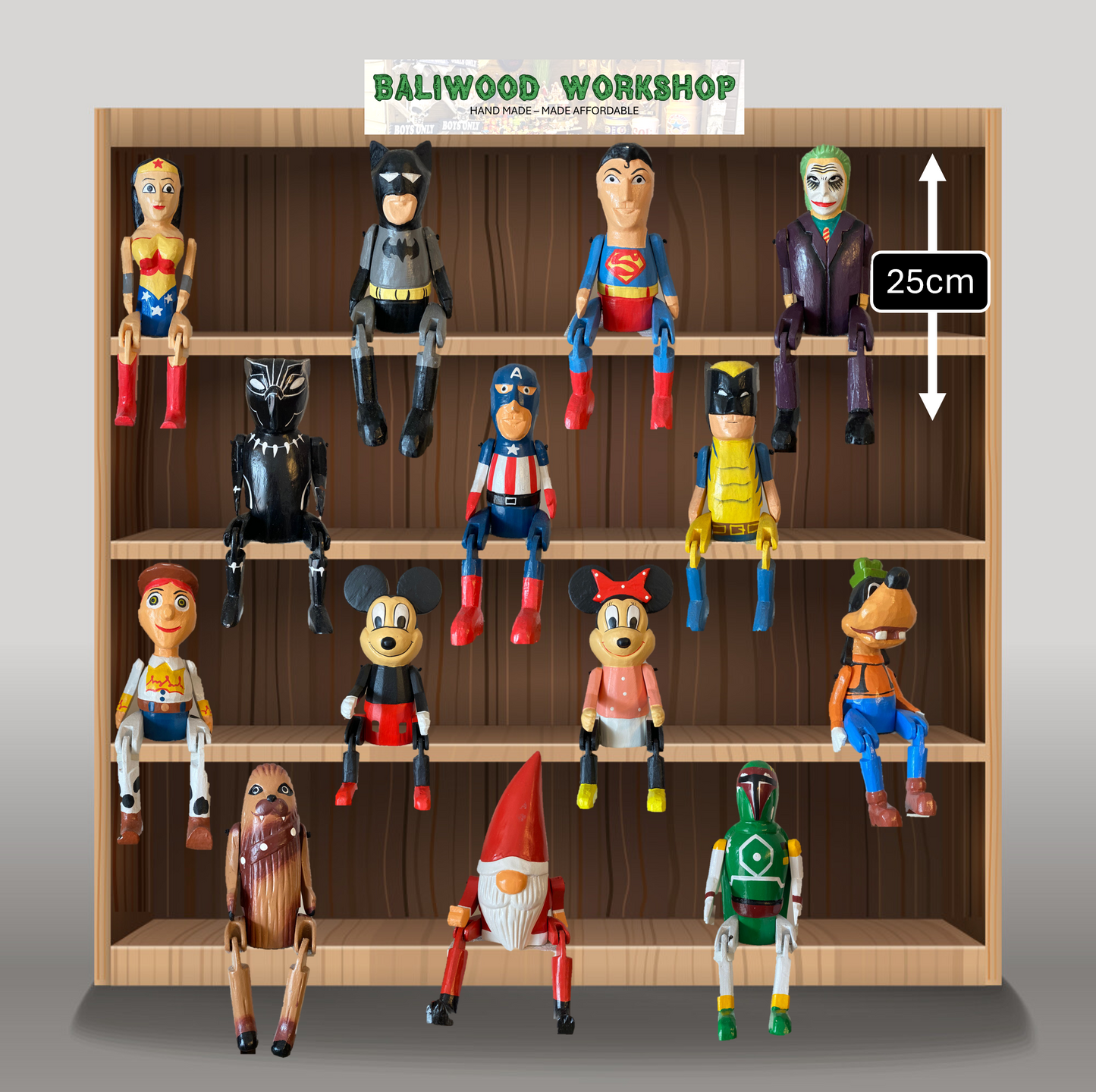 BaliWood Sitting Puppets 25cm - Hero Characters