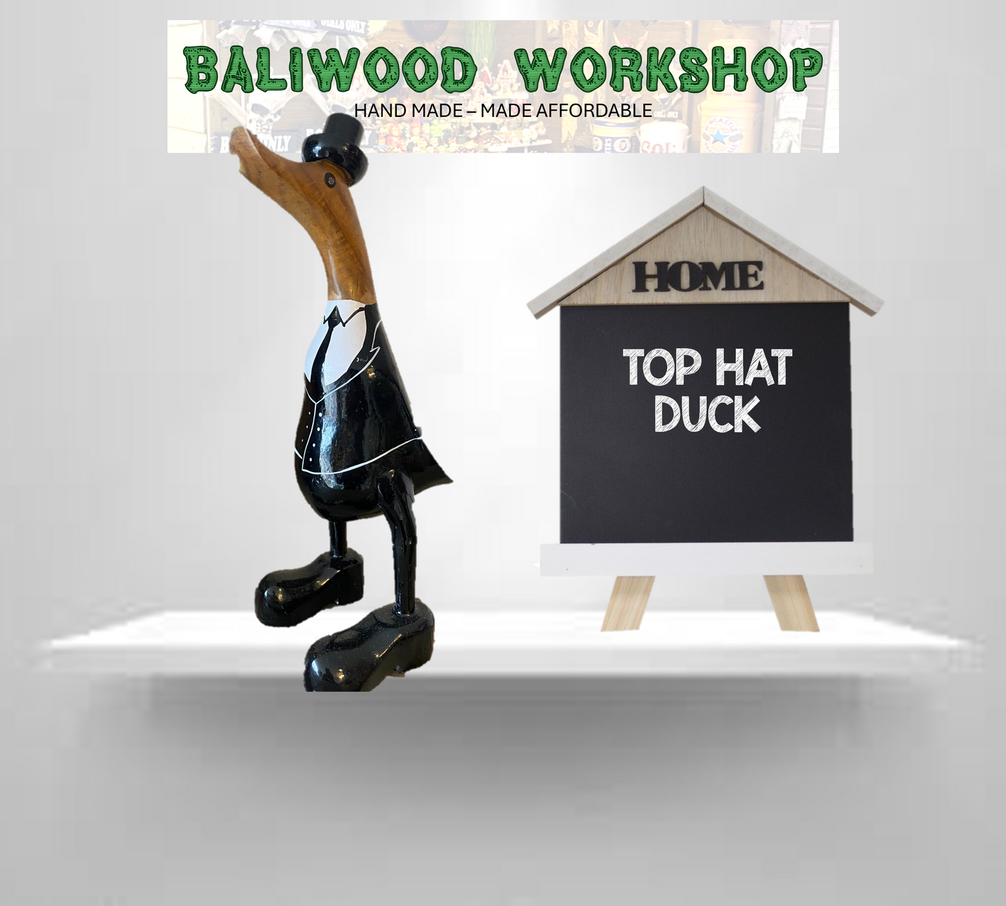 Wooden Duck Character Medium (Approx 27cm - 29cm) - Top Hat, Teacher, Graduite, Fire Fighter, Nurse