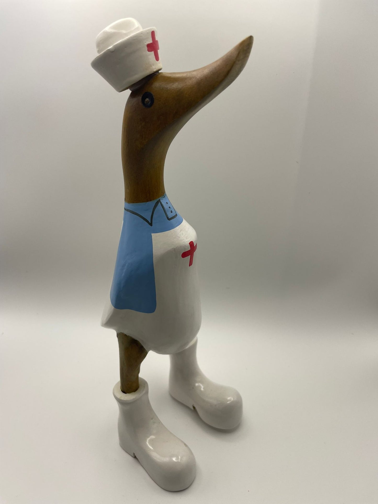 Wooden Duck Character Medium (Approx 27cm - 29cm) - Top Hat, Teacher, Graduite, Fire Fighter, Nurse