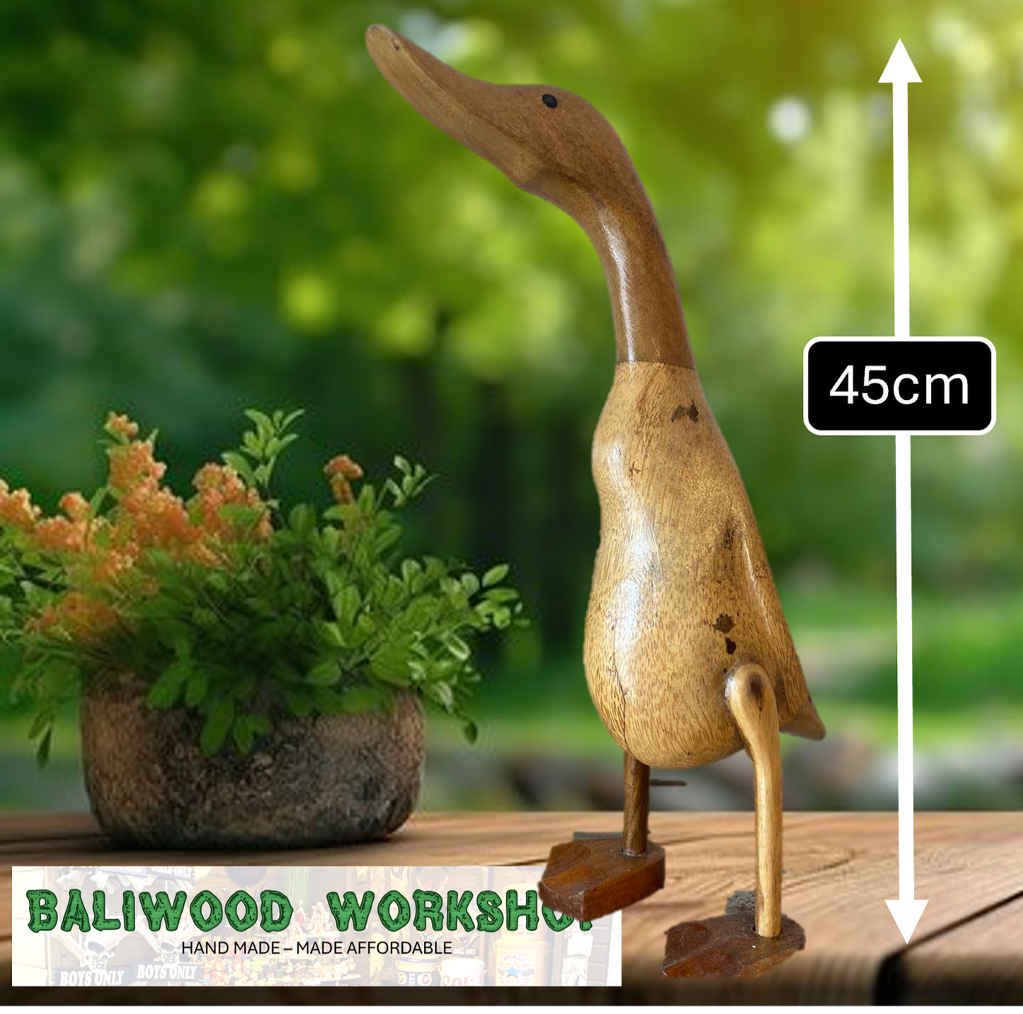 Wooden Duck Extra Large with Webbed Feet (Approx 45cm)