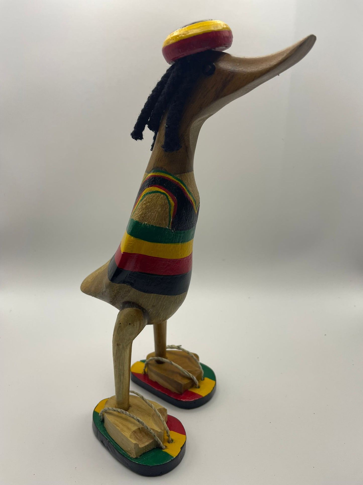 Wooden Duck Small Character - Rasta Duck (Approx 32cm)