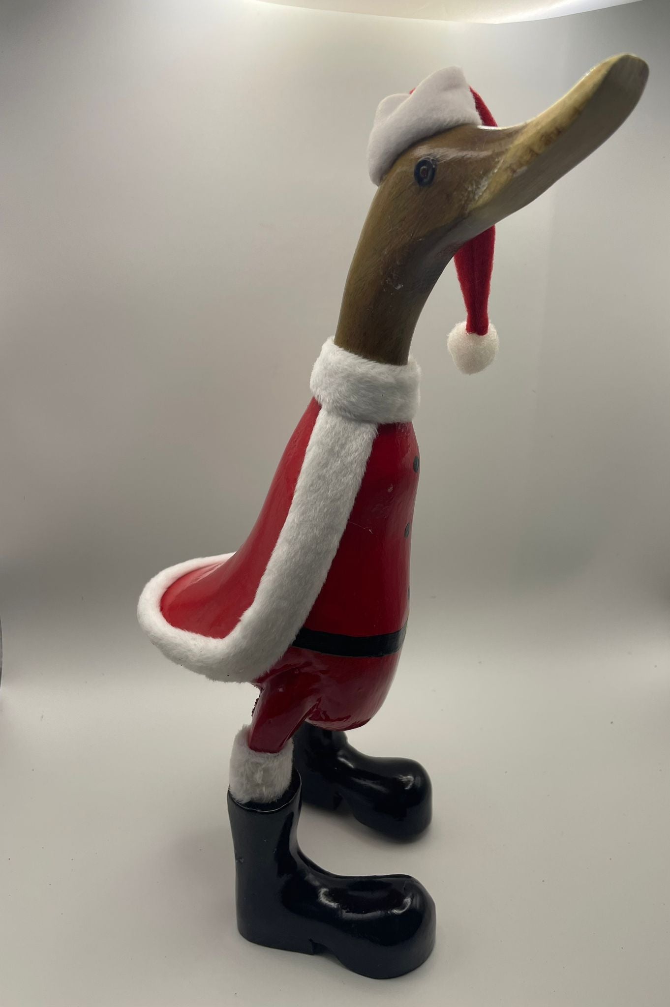 Wooden Duck Large Character - Santa Duck (Approx 35cm)
