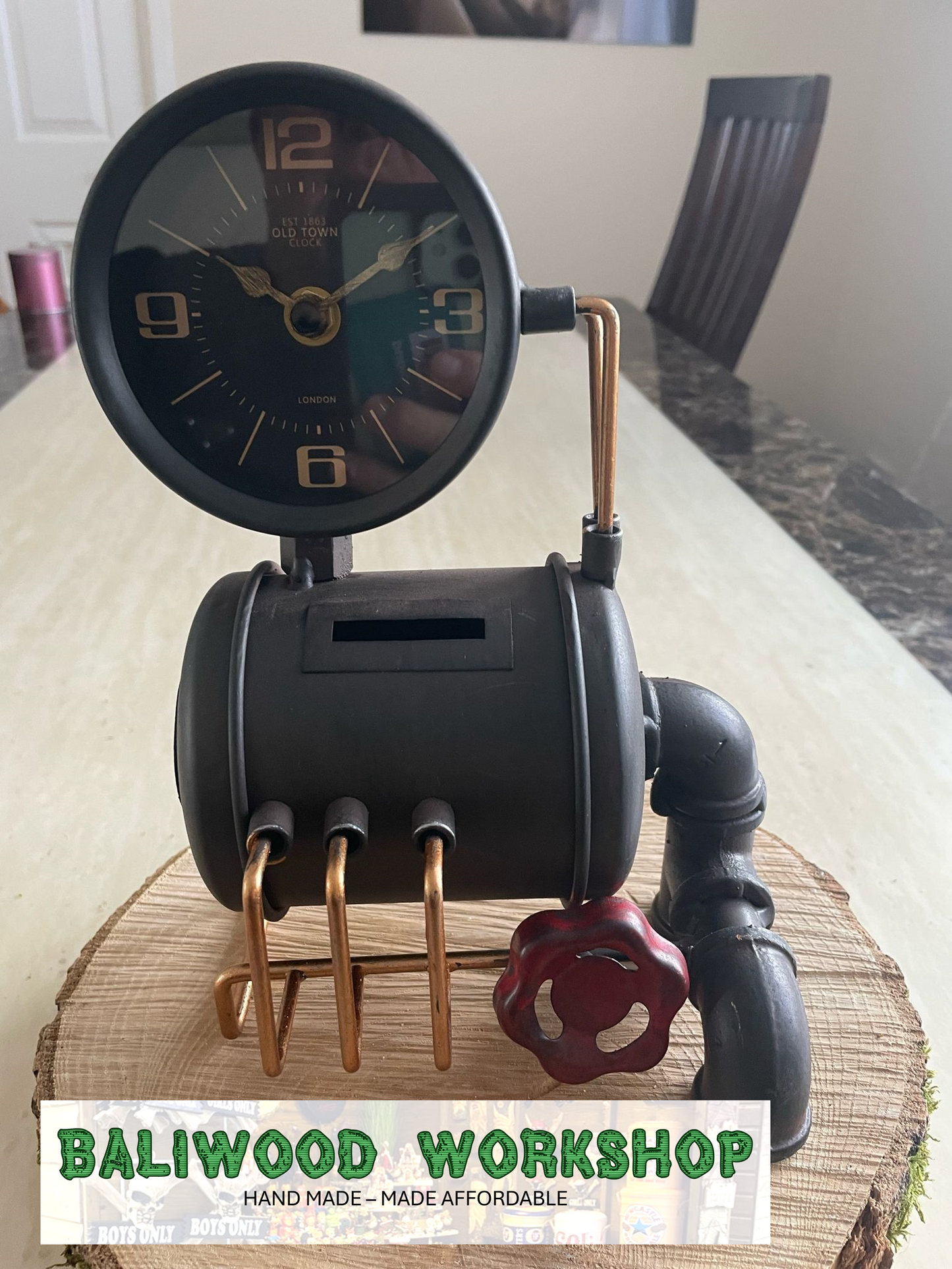 Brand New Superb Clock and Pipe Design Moneybox