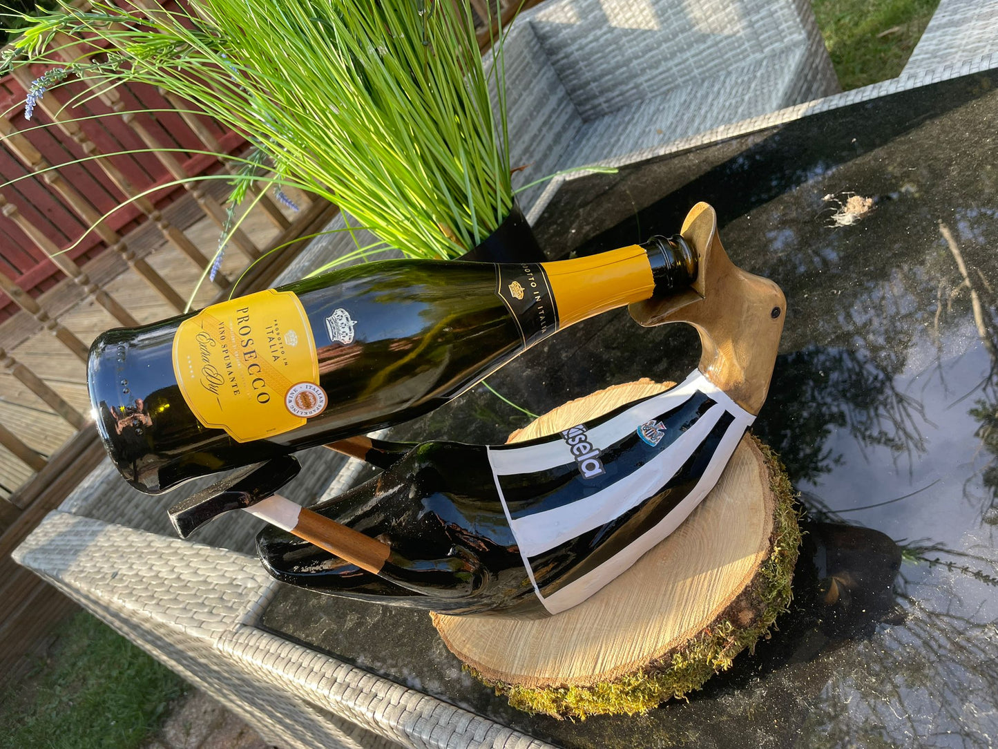 NUFC Wooden Duck Wine Bottle Holder Extra Large (Approx 42cm)