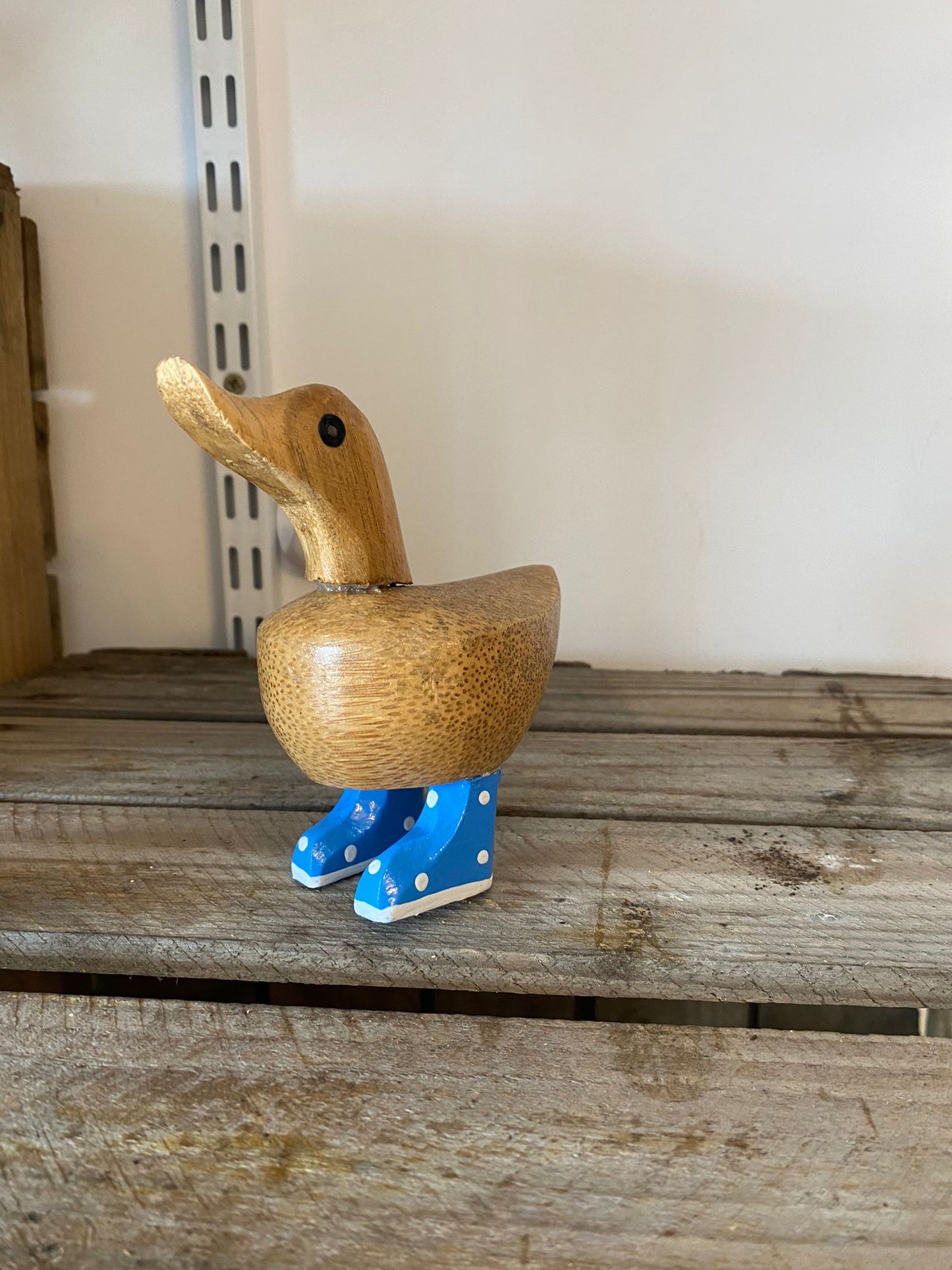 Wooden Duck with Boots (Approx 10cm)