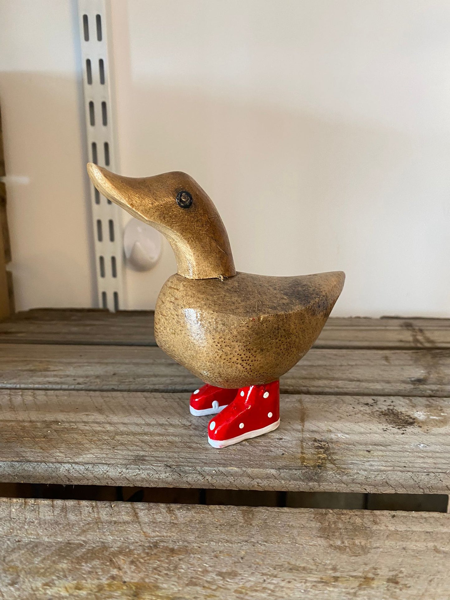Wooden Duck with Boots (Approx 10cm)