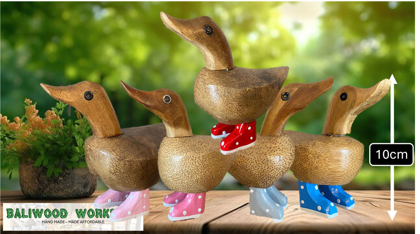 Wooden Duck with Boots (Approx 10cm)