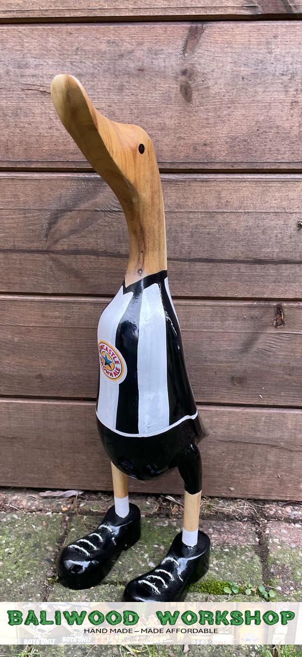 Football Fan - NUFC - Newcastle United Brown Ale Wooden Duck Extra Large with Boots (Approx 40cm)